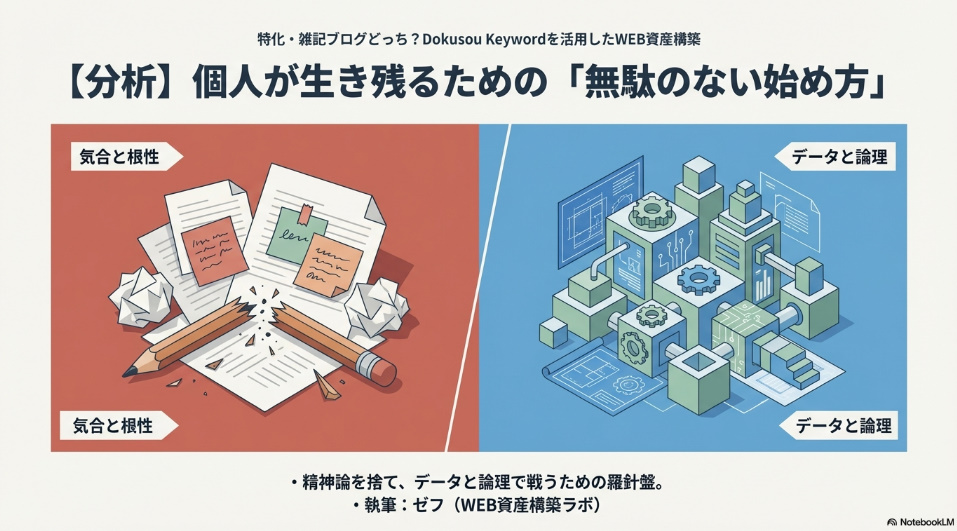 【分析】特化・雑記ブログどっち？Dokusou Keywordを使った無駄のない始め方