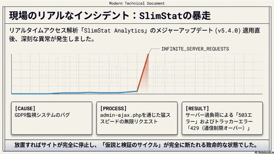 アップデートによる突然の不具合(SlimStatの事例)