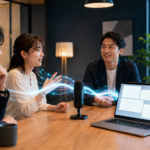 ChatGPTで日本人会議の音声を文字起こしするイメージ