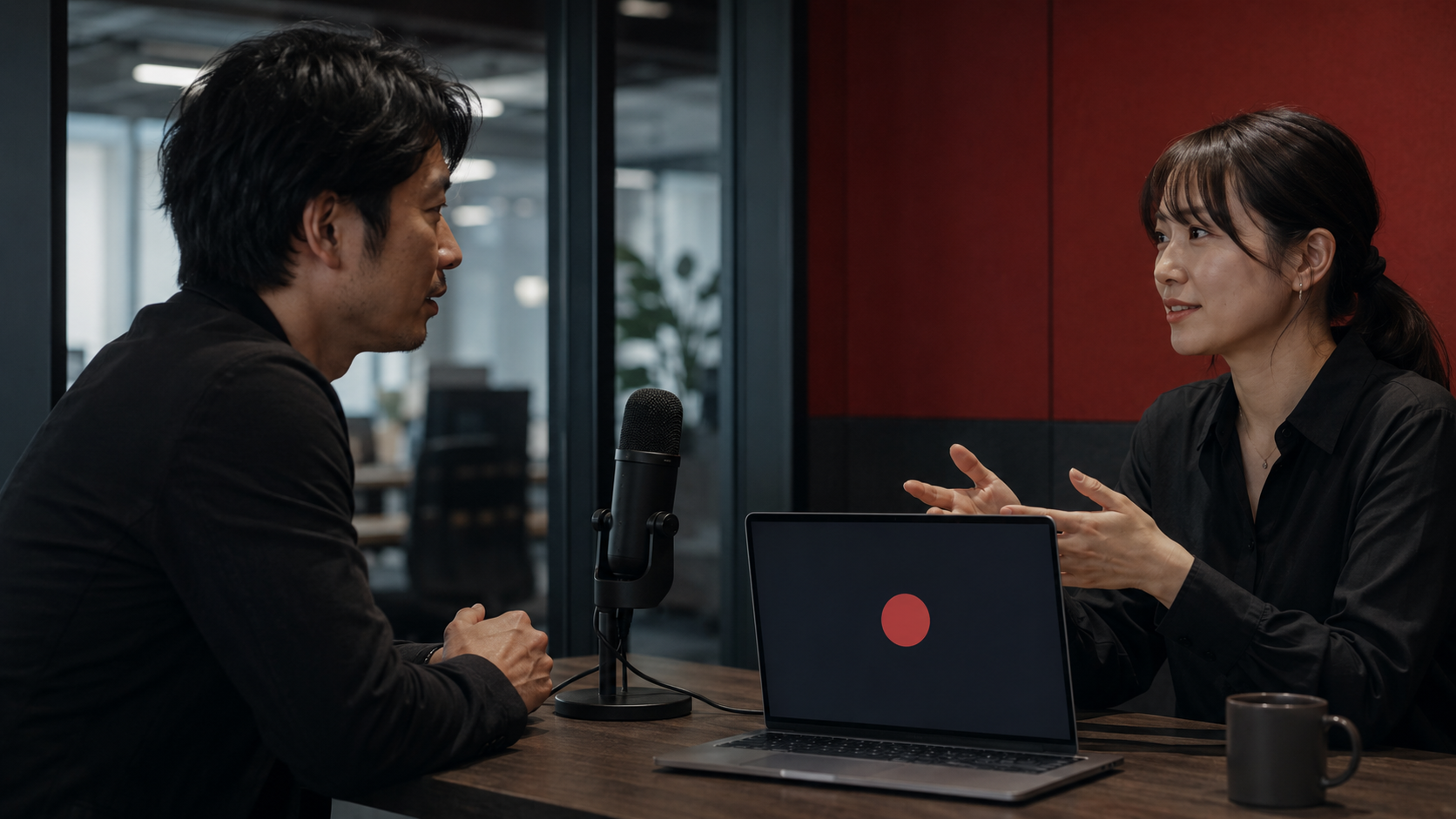 ChatGPT Recordで日本人の会話を録音するイメージ
