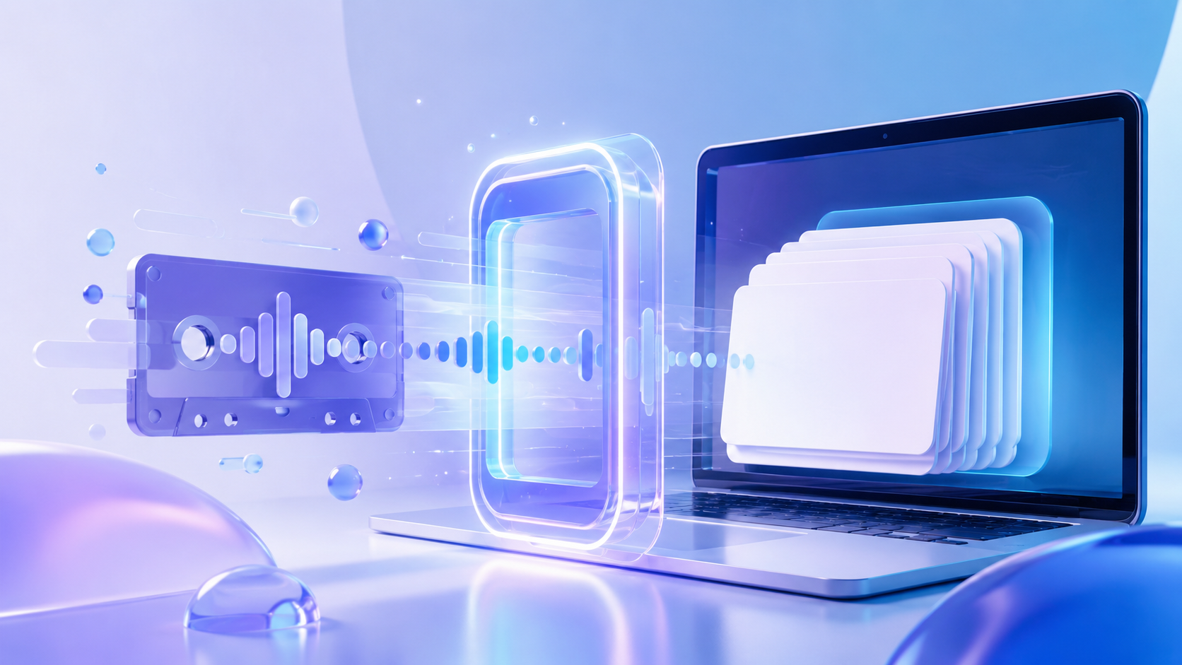 音声ファイルをChatGPTへ添付して文字起こしするイメージ
